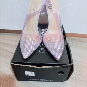 Fashion Nova Pink and Lavender Studded Heels